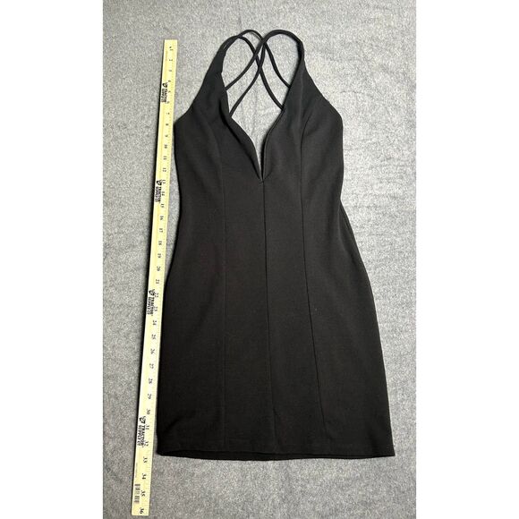 Love J Little Black Dress Plunge Neckline Bodycon Women Size Medium NWOT - Picture 2 of 4